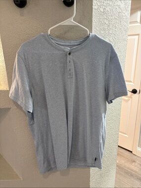 Lucky Brand Light Blue Short Sleeve Henley Tee